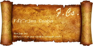 Fürjes Csaba névjegykártya